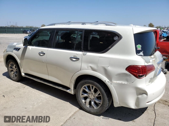 2012 Infiniti QX56 8-passenger with VIN JN8AZ2NDXC9715034, listed as a Copart auction lot 52148395 with 227,943 mi miles and Salvage title. Bid and sale history available at DreamBid. Image 2.