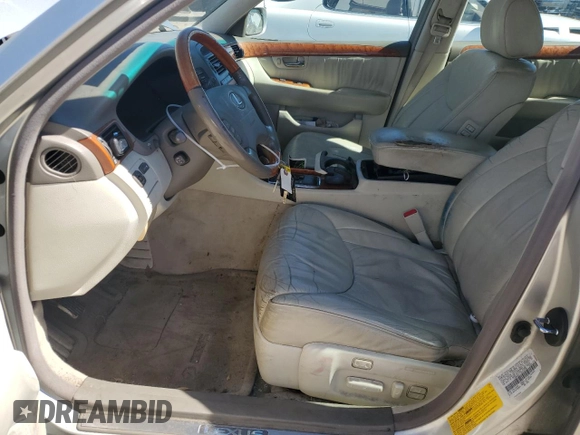 2001 Lexus LS 430 with VIN JTHBN30F110039728, listed as a Copart auction lot 47979435 with 215,935 mi miles and Salvage Title. Bid and sale history available at DreamBid. Image 7.