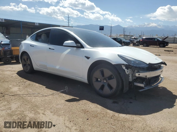 2022 Tesla Model 3 Long Range with VIN 5YJ3E1EB8NF315619, listed as a Copart auction lot 53336485 with Not Provided miles and Salvage Title. Bid and sale history available at DreamBid. Image 4.