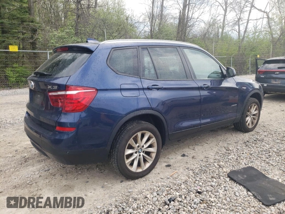2017 BMW X3 xDrive28i with VIN 5UXWX9C55H0T14187, listed as a Copart auction lot 55049325 with 173,346 mi miles and Salvage Title. Bid and sale history available at DreamBid. Image 3.