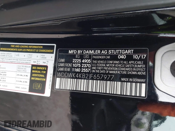 2018 Mercedes-Benz C 300 with VIN WDDWK4KB2JF657977, listed as a IAAI auction lot 41542299 with Not provided miles and . Bid and sale history available at DreamBid. Image 9.