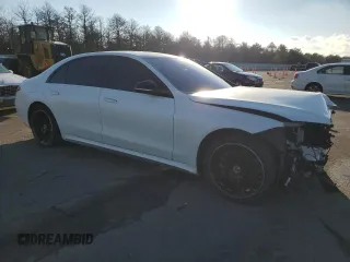 2023 Mercedes-Benz S-Class S 580 with VIN W1K6G7GB5PA230293, listed as a Copart auction lot 84591274 with 0 mi miles and Salvage Title. Bid and sale history available at carsss.com. Image 4.