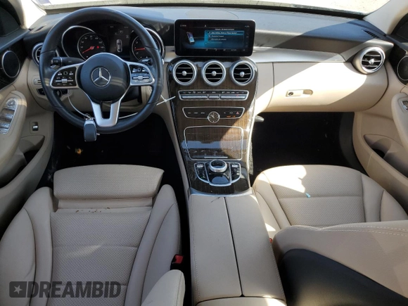 2020 Mercedes-Benz C with VIN W1KWF8DB5LR593475, listed as a Copart auction lot 49991955 with 33,108 mi miles and Salvage Title. Bid and sale history available at carsss.com. Image 8.