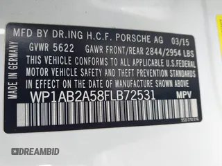 2015 Porsche Macan S z VIN WP1AB2A58FLB72531, wystawiony jako IAAI lot #41776023 z przebiegiem 120 294 mil mil oraz . Historia ofert i sprzedaży dostępna na DreamBid. Obrazek 9.