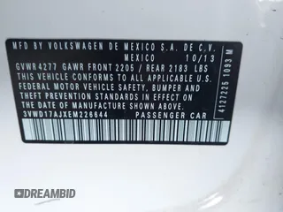 2014 Volkswagen Jetta SE with VIN 3VWD17AJXEM226644, listed as a IAAI auction lot 42717726 with 178,279 mi miles and . Bid and sale history available at DreamBid. Image 9.