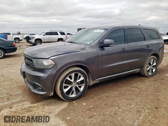 2014 Dodge Durango R/T with VIN 1C4SDJCT5EC594213, listed as a Copart auction lot 59117975 with 160,029 mi miles and Clean title. Bid and sale history available at DreamBid. Image 1.