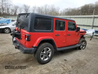 2018 Jeep Wrangler Unlimited Sahara with VIN 1C4HJXEG0JW208084, listed as a Copart auction lot 53099245 with 48,303 mi miles and Salvage Title. Bid and sale history available at carsss.com. Image 3.
