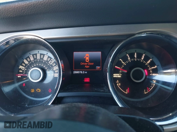 2013 Ford Mustang V6 with VIN 1ZVBP8AM5D5233866, listed as a IAAI auction lot 41418360 with 268,678 mi miles. Bid and sale history available at carsss.com. Image 7.