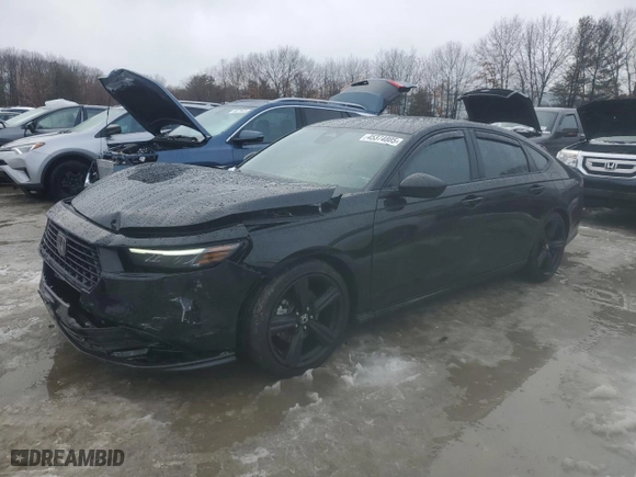 2023 Honda Accord Hybrid Sport-L with VIN 1HGCY2F76PA039543, listed as a Copart auction lot 45374805 with 13,007 mi miles and Salvage Title. Bid and sale history available at carsss.com. Image 1.