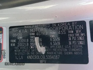 2020 Kia Niro LX with VIN KNDCB3LC6L5394187, listed as a Copart auction lot 45943335 with 163,704 mi miles and Salvage Title. Bid and sale history available at carsss.com. Image 16.