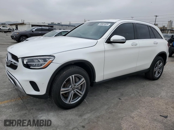 2022 Mercedes-Benz GLC 300 with VIN W1N0G8DB0NV344579, listed as a Copart auction lot 59981025 with 30,483 mi miles and Salvage title. Bid and sale history available at DreamBid. Image 1.