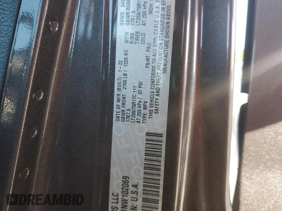 2022 Jeep Wrangler Unlimited Willys with VIN 1C4HJXDG1NW102069, listed as a Copart auction lot 52353995 with 33,328 mi miles and Salvage Title. Bid and sale history available at DreamBid. Image 14.