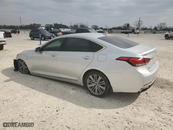 2018 Genesis G80 3.8L with VIN KMHGN4JE0JU257909, listed as a Copart auction lot 44335225 with 123,592 mi miles and Clean Title. Bid and sale history available at carsss.com. Image 2.