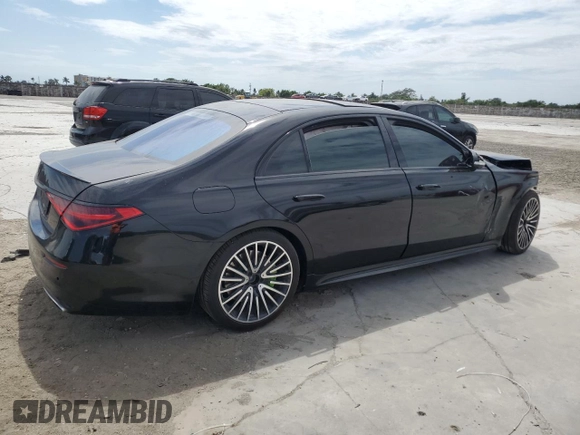 2023 Mercedes-Benz S-Class S 500 with VIN W1K6G6DBXPA208546, listed as a Copart auction lot 49313765 with 64,292 mi miles and Non Repairable. Bid and sale history available at carsss.com. Image 3.