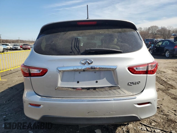 2015 Infiniti QX60 with VIN 5N1AL0MM0FC515754, listed as a Copart auction lot 48455105 with 95,431 mi miles and Salvage title. Bid and sale history available at DreamBid. Image 6.