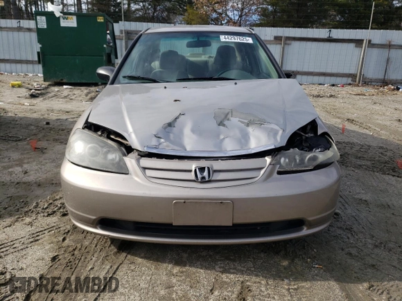 2002 Honda Civic LX with VIN 1HGES15572L028438, listed as a Copart auction lot 44297625 with 241,185 mi miles and Salvage Title. Bid and sale history available at DreamBid. Image 5.