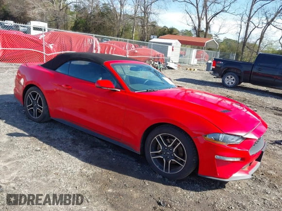 2018 Ford Mustang EcoBoost Premium with VIN 1FATP8UH6J5136067, listed as a IAAI auction lot 41747202 with 174,000 mi miles and . Bid and sale history available at carsss.com. Image 1.