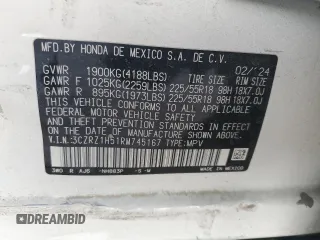 2024 Honda HR-V Sport with VIN 3CZRZ1H51RM745167, listed as a Copart auction lot 47706575 with 8,114 mi miles and Non Repairable. Bid and sale history available at carsss.com. Image 15.