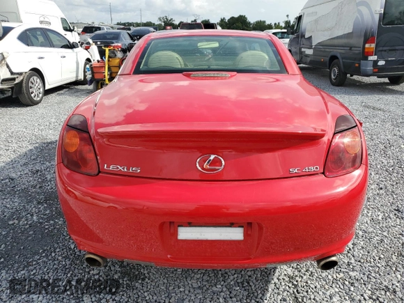 2005 Lexus SC 430 z VIN JTHFN48Y350063712, wystawiony jako Copart lot #64787075 z przebiegiem Nie podano mil oraz Szkoda całkowita • Salvage title. Historia ofert i sprzedaży dostępna na DreamBid. Obrazek 6.