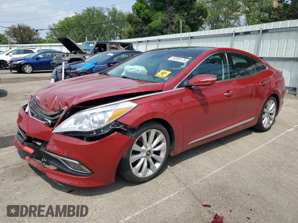 2016 Hyundai Azera Limited z VIN KMHFH4JG5GA547285, wystawiony jako Copart lot #59556175 z przebiegiem 133 130 mil mil oraz Szkoda całkowita • Salvage title. Historia ofert i sprzedaży dostępna na DreamBid. Obrazek 1.