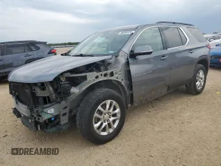 2020 Chevrolet Traverse LT z VIN 1GNERHKWXLJ293469, wystawiony jako Copart lot #56060325 z przebiegiem 83 358 mil mil oraz Szkoda całkowita • Salvage title. Historia ofert i sprzedaży dostępna na DreamBid. Obrazek 1.