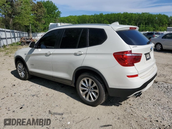 2017 BMW X3 sDrive28i with VIN 5UXWZ7C50H0U45400, listed as a Copart auction lot 53637115 with 86,555 mi miles and Salvage Title. Bid and sale history available at DreamBid. Image 2.
