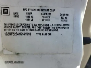 2001 Oldsmobile Alero GLS z VIN 1G3NF52E41C141518, wystawiony jako Copart lot #88115595 z przebiegiem 175 226 mil mil oraz Szkoda całkowita • Salvage title. Historia ofert i sprzedaży dostępna na DreamBid. Obrazek 12.