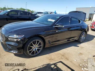 2022 Genesis G70 2.0T with VIN KMTG34TA6NU102387, listed as a Copart auction lot 57135504 with 15,769 mi miles and Salvage Title. Bid and sale history available at DreamBid. Image 1.