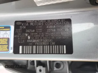 2015 Kia Optima with VIN KNAGM4AD7F5083141, listed as a Copart auction lot 83561634 with 141,097 mi miles and Salvage title. Bid and sale history available at DreamBid. Image 13.