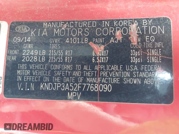 2015 Kia Soul + with VIN KNDJP3A52F7768090, listed as a IAAI auction lot 42066006 with 164,241 mi miles and . Bid and sale history available at DreamBid. Image 9.