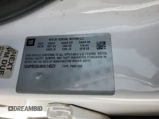 2017 Buick Verano Sport Touring with VIN 1G4PR5SK4H4114521, listed as a Copart auction lot 49881525 with 211,706 mi miles and Salvage Title. Bid and sale history available at carsss.com. Image 12.