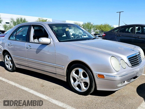 2002 Mercedes-Benz E-Class with VIN WDBJF65J22B493337, listed as a Copart auction lot 44079835 with 0 mi miles and Clean Title. Bid and sale history available at carsss.com. Image 1.