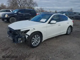 2015 Infiniti Q50 with VIN JN1BV7AR2FM393374, listed as a IAAI auction lot 41100516 with 96,962 mi miles. Bid and sale history available at carsss.com. Image 19.