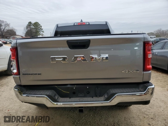 2025 Ram 1500 Big Horn with VIN 1C6RRFFG5SN509938, listed as a Copart auction lot 45376955 with 8,209 mi miles and Salvage Title. Bid and sale history available at carsss.com. Image 6.