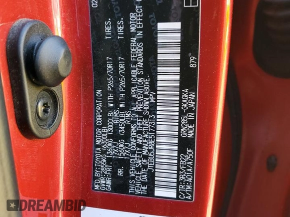 2014 Toyota 4Runner Limited with VIN JTEBU5JR8E5177313, listed as a Copart auction lot 89010735 with 131,910 mi miles and Salvage Title. Bid and sale history available at carsss.com. Image 15.