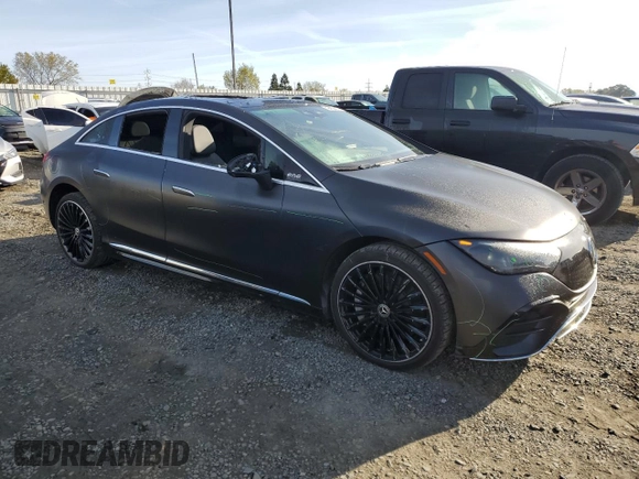 2023 Mercedes-Benz EQE with VIN W1KEG2BB6PF017233, listed as a Copart auction lot 49458415 with 11,636 mi miles and Salvage Title. Bid and sale history available at carsss.com. Image 4.