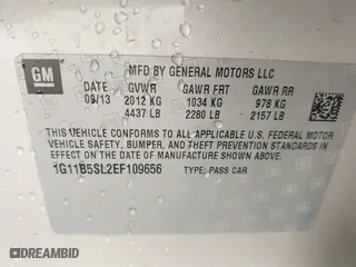 2014 Chevrolet Malibu LS with VIN 1G11B5SL2EF109656, listed as a IAAI auction lot 41946582 with 122,428 mi miles. Bid and sale history available at carsss.com. Image 9.