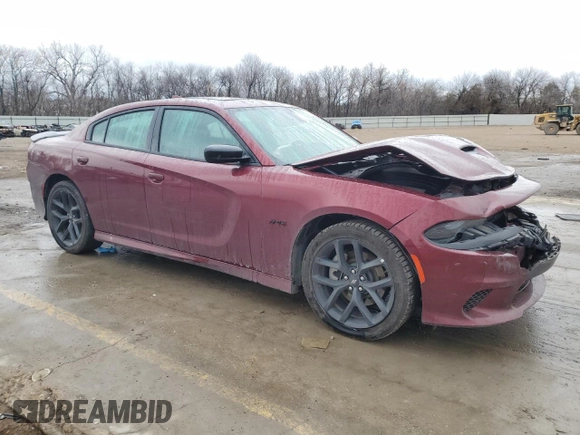 2023 Dodge Charger R/T with VIN 2C3CDXCT8PH655985, listed as a Copart auction lot 44718585 with 21,790 mi miles and Salvage Title. Bid and sale history available at carsss.com. Image 4.