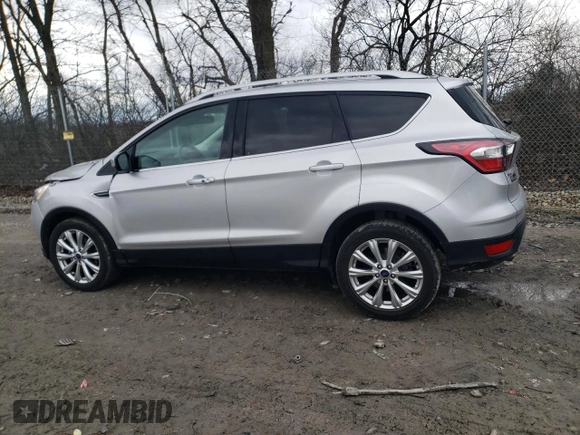 2017 Ford Escape Titanium with VIN 1FMCU0JD5HUB08102, listed as a Copart auction lot 49502525 with 45,383 mi miles and Salvage Title. Bid and sale history available at carsss.com. Image 2.