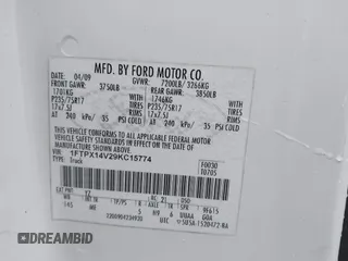 2009 Ford F-150 XL with VIN 1FTPX14V29KC15774, listed as a IAAI auction lot 41542368 with 256,000 mi miles. Bid and sale history available at carsss.com. Image 9.