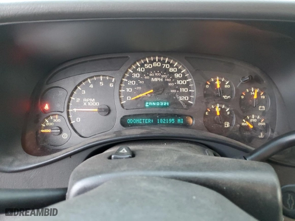 2004 Chevrolet Silverado 2500 Crew Cab LS with VIN 1GCGC23U44F183017, listed as a Copart auction lot 44330035 with 182,195 mi miles and Salvage Title. Bid and sale history available at carsss.com. Image 9.