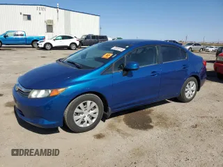 2012 Honda Civic LX z VIN 19XFB2F52CE304431, wystawiony jako Copart lot #58135115 z przebiegiem 72 780 mil mil oraz Szkoda całkowita • Salvage title. Historia ofert i sprzedaży dostępna na DreamBid. Obrazek 1.