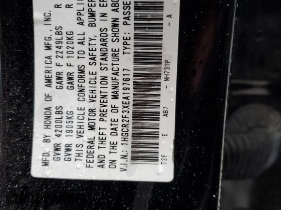 2014 Honda Accord Sedan LX with VIN 1HGCR2F3XEA197617, listed as a Copart auction lot 47895355 with 156,691 mi miles and Salvage Title. Bid and sale history available at carsss.com. Image 12.