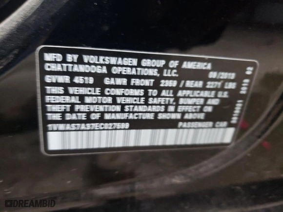 2014 Volkswagen Passat Wolfsburg Ed with VIN 1VWAS7A37EC027599, listed as a Copart auction lot 45901095 with 146,224 mi miles and Clean Title. Bid and sale history available at carsss.com. Image 14.