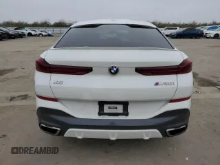 2021 BMW X6 M50i with VIN 5UXCY8C04M9D98395, listed as a Copart auction lot 85536134 with 57,891 mi miles and Salvage Title. Bid and sale history available at carsss.com. Image 6.