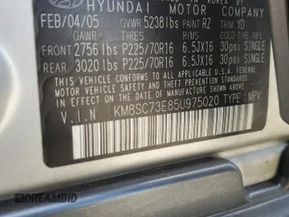 2005 Hyundai Santa Fe GLS с VIN KM8SC73E85U975020, выставлен на аукционе Copart как лот 60939385 с пробегом 111 813 миль миль и Списание • Salvage title. История ставок и продаж доступна на DreamBid. Изображение 14.