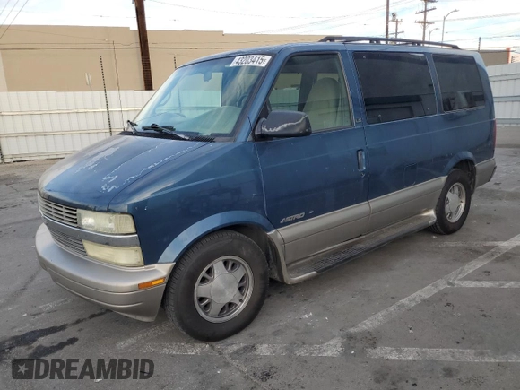 2002 Chevrolet Astro with VIN 1GNDM19X22B145342, listed as a Copart auction lot 43203415 with 212,976 mi miles and Salvage Title. Bid and sale history available at carsss.com. Image 1.