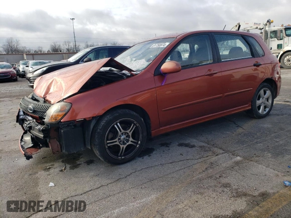 2009 Kia Spectra with VIN KNAFE241395024865, listed as a Copart auction lot 81750874 with 179,834 mi miles and Salvage Title. Bid and sale history available at carsss.com. Image 1.
