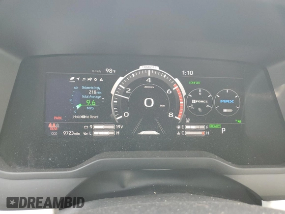2023 Toyota Tundra Capstone Hybrid with VIN 5TFVC5DBXPX033319, listed as a Copart auction lot 73779344 with 9,723 mi miles and Salvage title. Bid and sale history available at DreamBid. Image 9.
