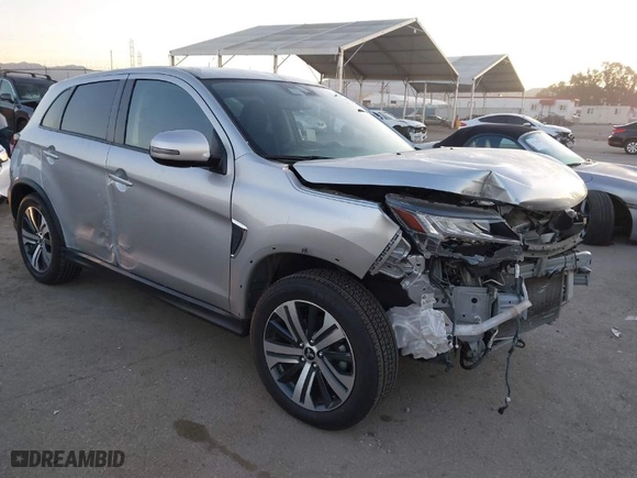 2021 Mitsubishi Outlander Sport ES with VIN JA4ARUAU0MU032636, listed as a IAAI auction lot 41750982 with 62,179 mi miles. Bid and sale history available at carsss.com. Image 1.